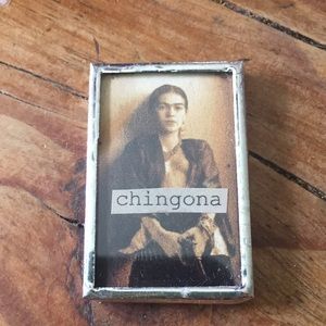 Frida kahlo glass pendant boho outlaw